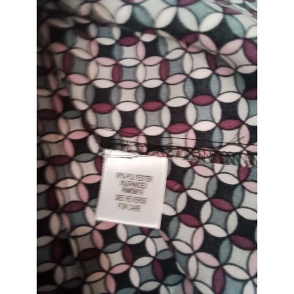 Women's Apt 9 Y2K Silky Short Sleeve Geometric Blouse/Top Size Medium - Picture 11 of 15